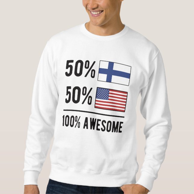 Sudadera Bandera mitad finlandesa media norteamericana Finl (Anverso)