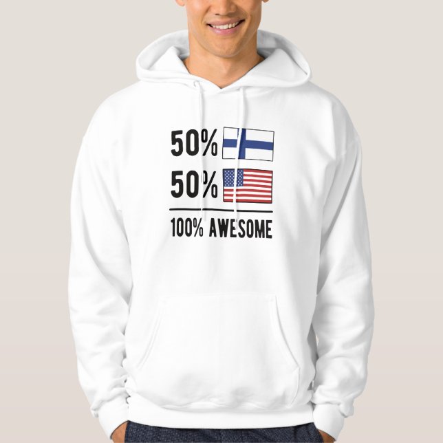 Sudadera Bandera mitad finlandesa media norteamericana Finl (Anverso)