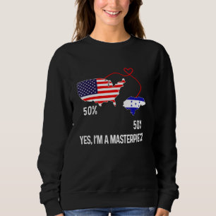 Sudadera Bandera mitad hondureña americana combinando Hondu