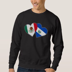 Sudadera Bandera mitad mexicana mitad salvadoreña Corazón M