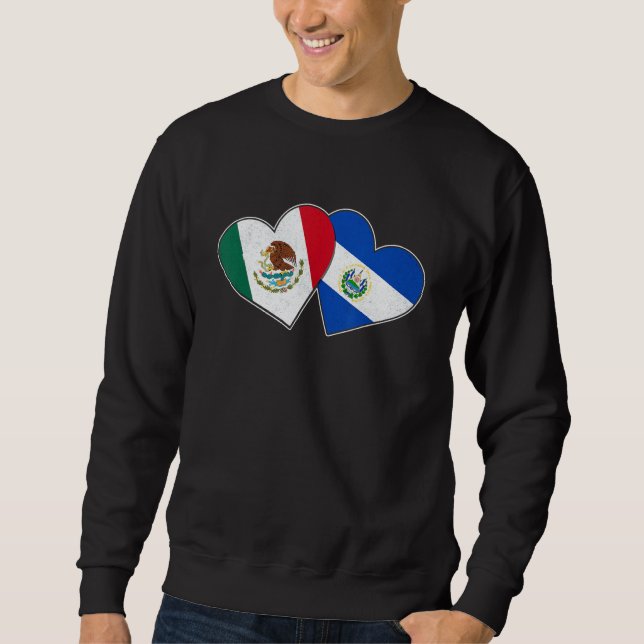 Sudadera Bandera mitad mexicana mitad salvadoreña Corazón M (Anverso)