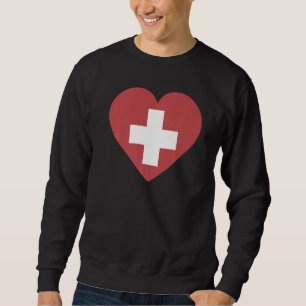 Sudadera Bandera nacional de Suiza de recuerdo para hombres