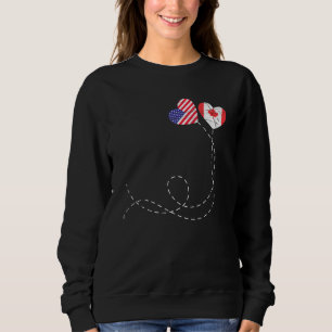 Sudadera Bandera norteamericana canadiense corazón la hoja