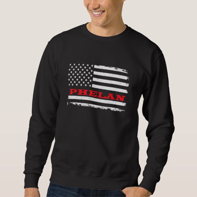 Sudadera Bandera Norteamericana De California Phelan Usa Pa (Anverso)