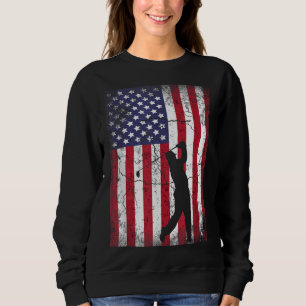 Sudadera Bandera Norteamericana de Golf Regalo de mujeres d