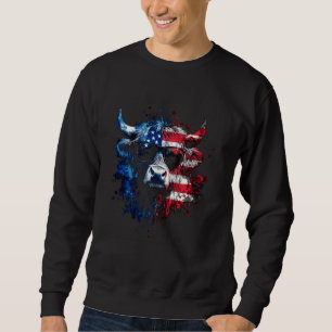 Sudadera Bandera Norteamericana De La Vaca De Altiplano Pat
