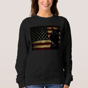 Sudadera Bandera Norteamericana Del Pastor Alemán Negro 4 D