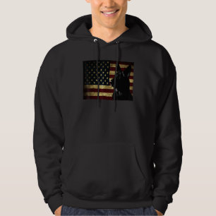 Sudadera Bandera Norteamericana Del Pastor Alemán Negro 4 D