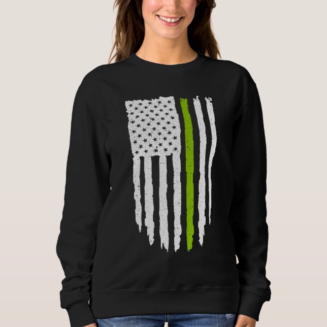 Sudadera Bandera Norteamericana Delgada De La Línea Verde P (Anverso)