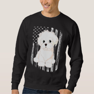 Sudadera Bandera Norteamericana Molesta Perro Maltés 4 De J