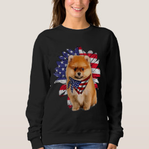 Sudadera Bandera Norteamericana Sunflower Perro Pomerano 4