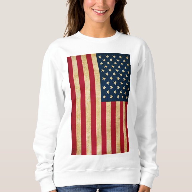 Sudadera Bandera norteamericana vintage (Anverso)