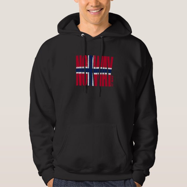 Sudadera Bandera noruega Día de Noruega 17 de mayo Cruz nór (Anverso)