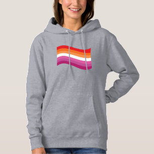 Sudadera Bandera ondeante del Orgullo Lesbiano de la puesta
