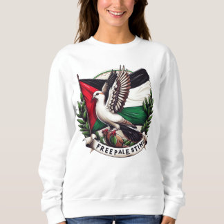 Sudadera Bandera palestina libre, pichón sostiene hoja de o