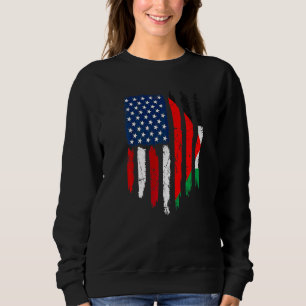 Sudadera Bandera palestina norteamericana angustiada Hombre