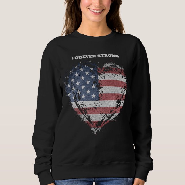 Sudadera Bandera Patriota Estadounidense, para siempre fuer (Anverso)