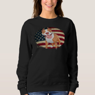 Sudadera Bandera Patriótica Americana de Pitbull Dog