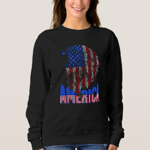 Sudadera Bandera Patriótica Americana Estados Unidos Tribal