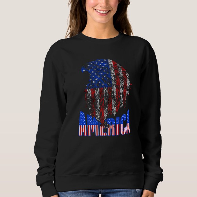 Sudadera Bandera Patriótica Americana Estados Unidos Tribal (Anverso)