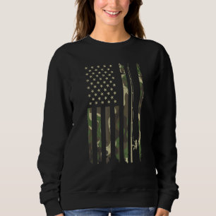 Sudadera Bandera Patriótica Camo Americana Con Rod De Pesca