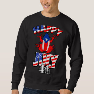 Sudadera Bandera Patriótica De Puerto Rico Rana Puero Rican