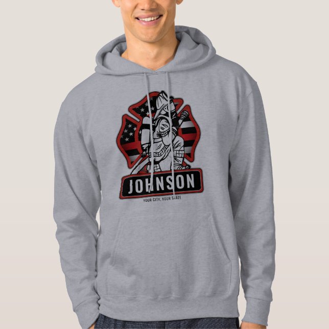 Sudadera Bandera Patriótica del Departamento de Bomberos Pe (Anverso)