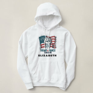 Sudadera Bandera patriótica estadounidense Trump Vance   Pe