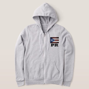 Sudadera Bandera personalizado de Puerto Rico cortada capuc