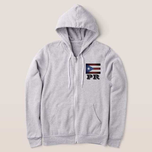 Sudadera Bandera personalizado de Puerto Rico cortada capuc (Distribución)