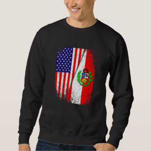 Sudadera Bandera peruana y patriota de bandera estadouniden