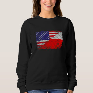 Sudadera Bandera polaca angustiada y patriota de bandera es