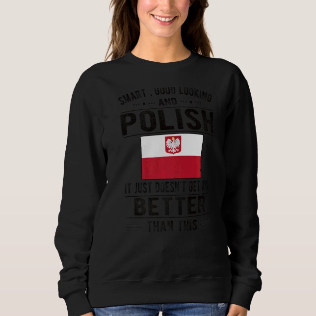 Sudadera Bandera polaca de buen aspecto Polonia raíces pola (Anverso)