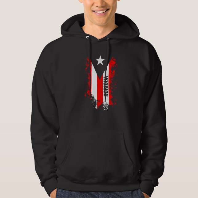 Sudadera Bandera puertorriqueña salpicada de Boricua (Anverso)