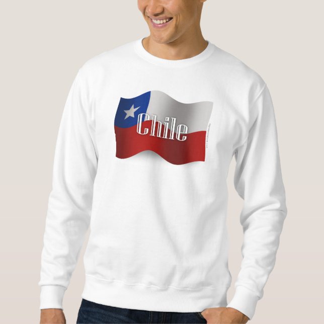 Sudadera Bandera que agita de Chile (Anverso)