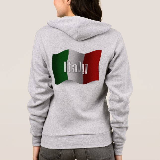 Sudadera Bandera que agita de Italia (Reverso)