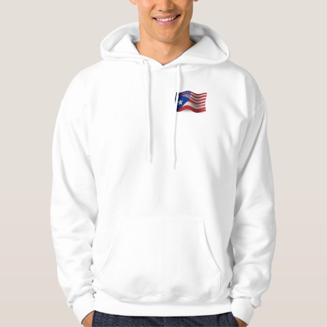 Sudadera Bandera que agita Rican-Americana de Puerto (Anverso)
