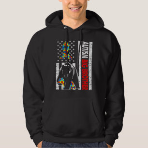 Sudadera Bandera Retro Americana Autismo Gran Hermano Oso A
