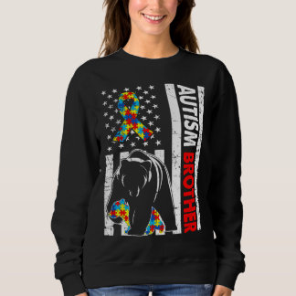 Sudadera Bandera Retro Americana Autismo Hermano Conciencia