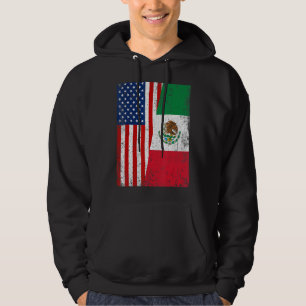 Sudadera Bandera Retro Americana y Bandera de México Patrió
