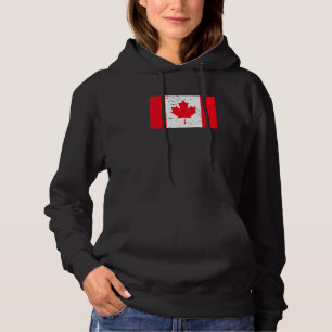 Sudadera Bandera retro de la hoja de arce canadiense de cos