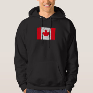 Sudadera Bandera retro de la hoja de arce canadiense de cos