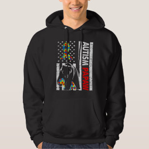 Sudadera Bandera Retro Estadounidense Autismo Papaw Awarene