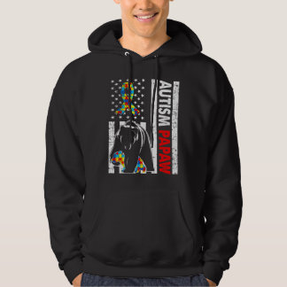 Sudadera Bandera Retro Estadounidense Autismo Papaw Awarene