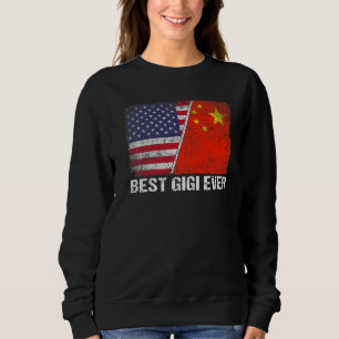 Sudadera Bandera retro estadounidense Bandera de China mejo