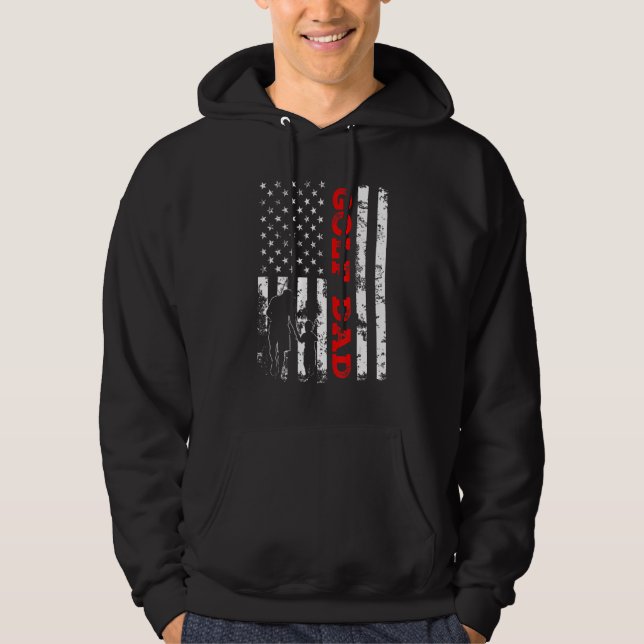 Sudadera Bandera Retro Estadounidense Orgulloso Golf Dad Fa (Anverso)