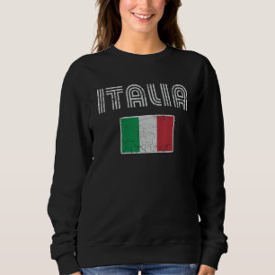 Sudadera Bandera retro Italia Italiano Italiano Amor Fami