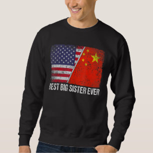 Sudadera Bandera retro norteamericana Bandera de China Mejo