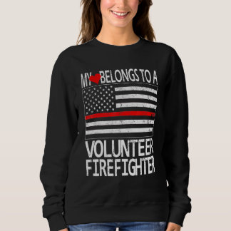 Sudadera Bandera Roja Fireman Esposa Novia Voluntaria Fi
