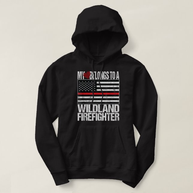 Sudadera Bandera roja: "Mi corazón" pertenece a un incendio (Diseño del anverso)
